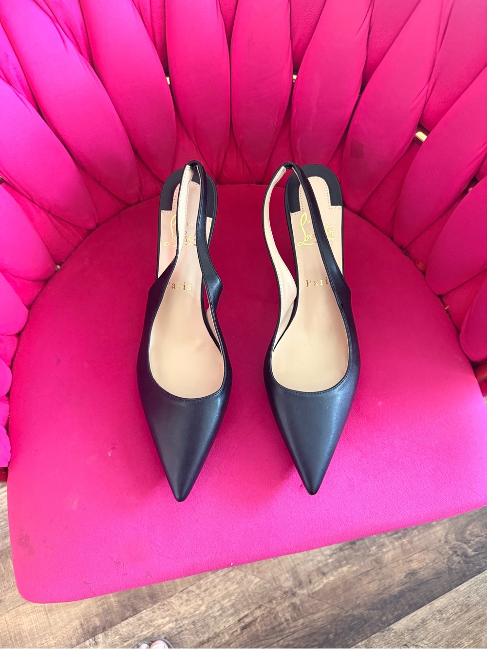 Classic Black Pointed-Toe Slingback Pumps - Designer Style